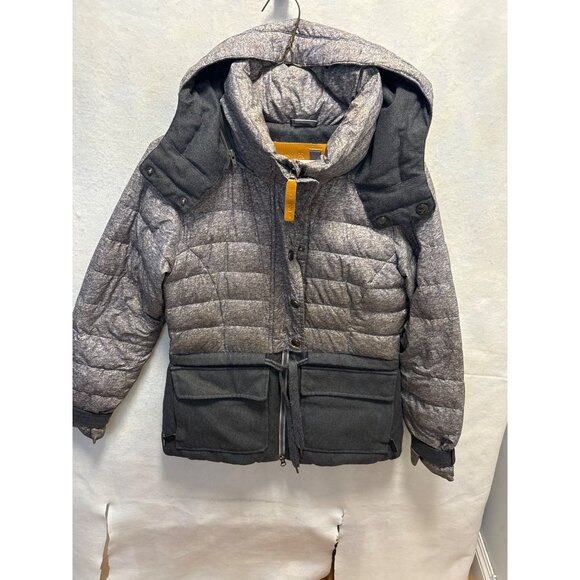 Lole Womens Puffer Jacket With Hood Size Small Gray Quilted Padded Coat - Picture 1 of 12